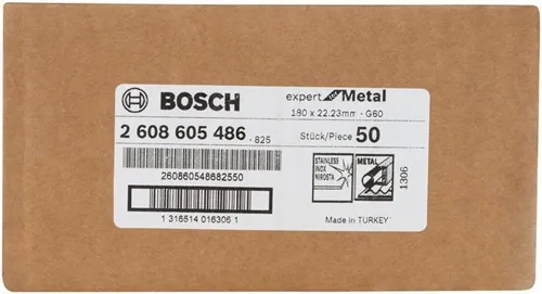 Bosch Fiberschleifscheibe EN13743 Expert for Metal D.180mm Körnung 60 Korund