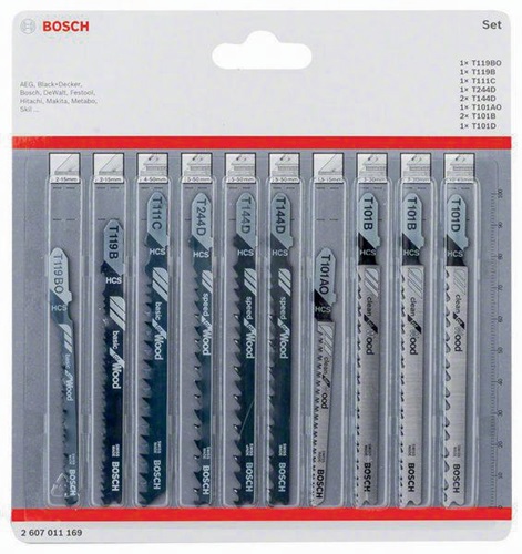 Bosch Stichsägeblatt-Set Wood 10tlg. m.T 111 C Basic for Wood u.a