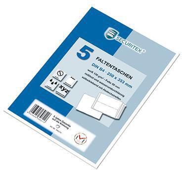 SECURITEX Faltentasche 30002547 B4 130g oF hk ws 5 St./Pack.