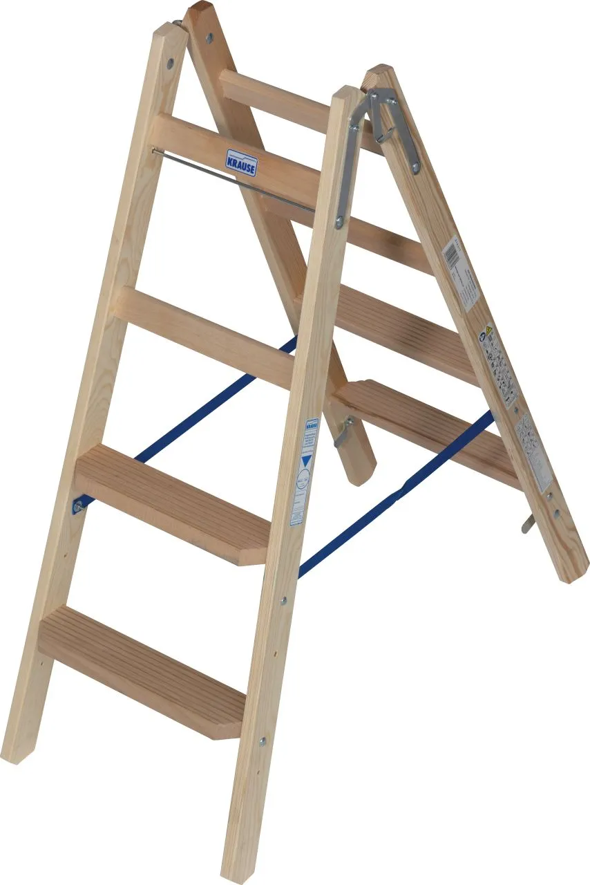 Krause STABILO Stufen/Sprossen-DoppelLeiter Holz 2x4