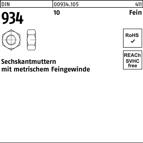 Sechskantmutter DIN 934 M24x 1,5 10 25 Stück