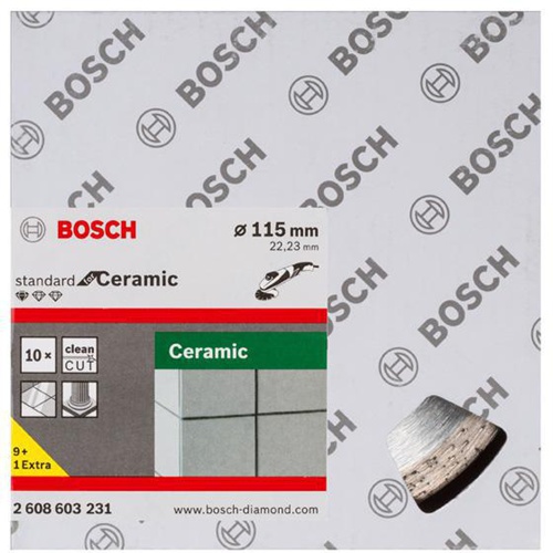 Bosch Diamanttrennscheibe Standard for Ceramic 10-tlg.D.115mm Segment-H.7mm 10er Pack