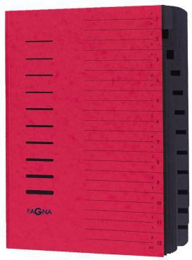 PAGNA Ordnungsmappe 24122-01 DIN A4 12Fächer A-Z/1-12 rot