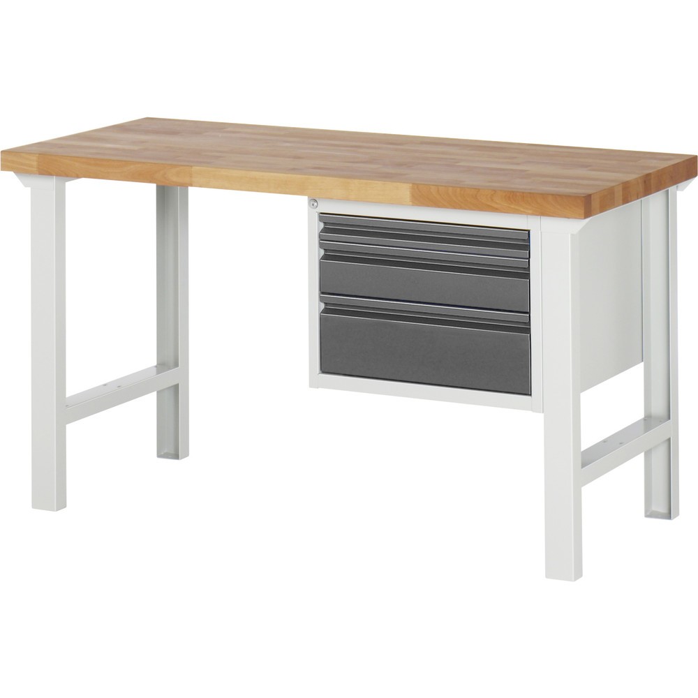Steinbock® Werkbank, mit 3 Schubladen, HxBxT 840 x 1.500 x 700 mm, RAL 7035/7016