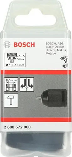Bosch Schnellspannbohrfutter Spann-W.2-13mm Aufnahme 3/8- 24Zoll f.Rechts-Linkslauf