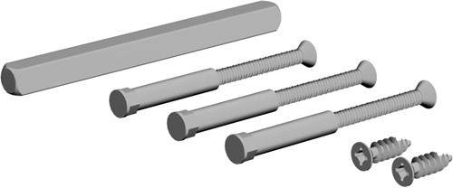 TECWERK Bef-set.NW-400-60 3xM4 inkl.Hülse,2x3,9x22 4-KT.9mm