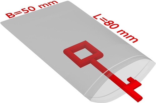 Druckverschlussbeutel Maße 50x80mm Stärke 50µ PE transparent TRANSPAK
