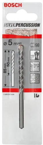Bosch Betonbohrer Silver Percussion CYL-3 D.5mm Arbeits-L.50mm L.85mm Schaft-D.4,5mm