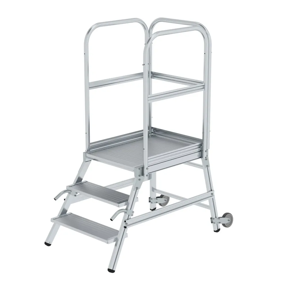 MUNK Podesttreppe mit Rollen und Griffen