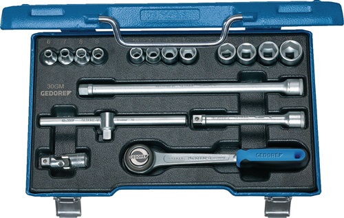 Steckschlüsselsatz 30 GMU-3 17-tlg.3/8 Zoll SW 6-19mm Z.72 6KT GEDORE