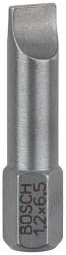 Bosch Schrauberbit Extra-Hart ISO1173 C6.3 S1,2x6,5mm L.25mm 1/4Zoll-Außen6kt 3erPack