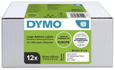 DYMO Adressetikett 2093093 36x89mm Rolle 260Etik. 12St.