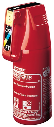 KFZ-Pulverfeuerlöscher 2kg m.Dauerdruck Brandkl.13 A 89 B C o.Manom.+Halt.GLORIA