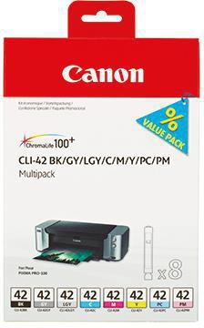 Canon Tintenpatrone 6384B010 CLI42 sw/c/m/g/fc/fm/gr 8 St./Pack.