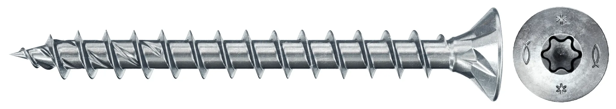 fischer PowerFast FPF II CTF 3,5 x 45 BC 500 Senkkopf mit Innenstern TX Vollgewinde galvanisch verzinkt, blau passiviert