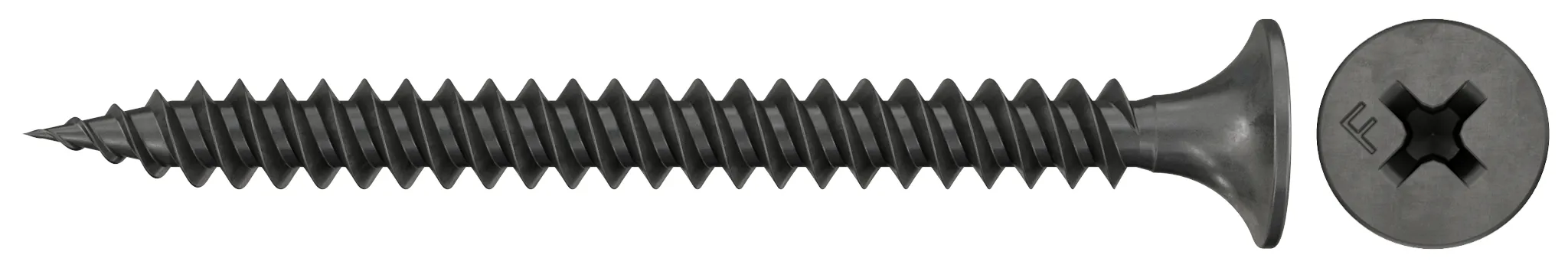 fischer Schnellbauschraube 3,9 x 45 Trompetenkopf, Feingewinde, Kreuzschlitz PH, schwarz phosphatiert