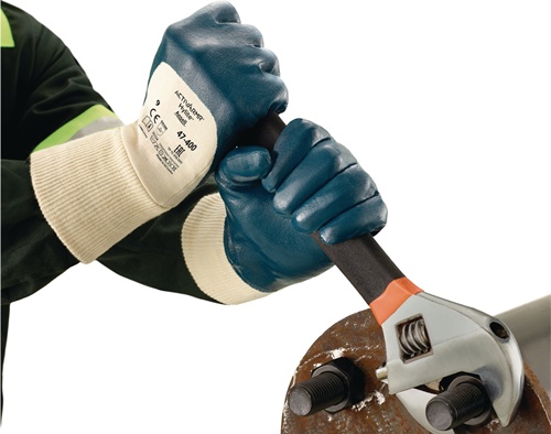 Handschuhe ActivArmr Hylite 47-400 Gr.8 weiß/blau EN 388 PSA II ANSELL