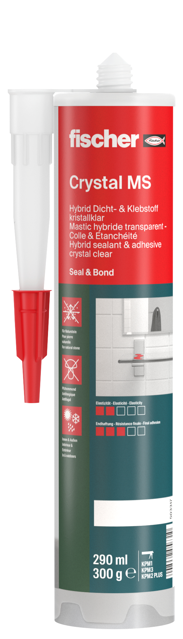fischer Bauklebstoff Crystal MS transparent 290 ml
