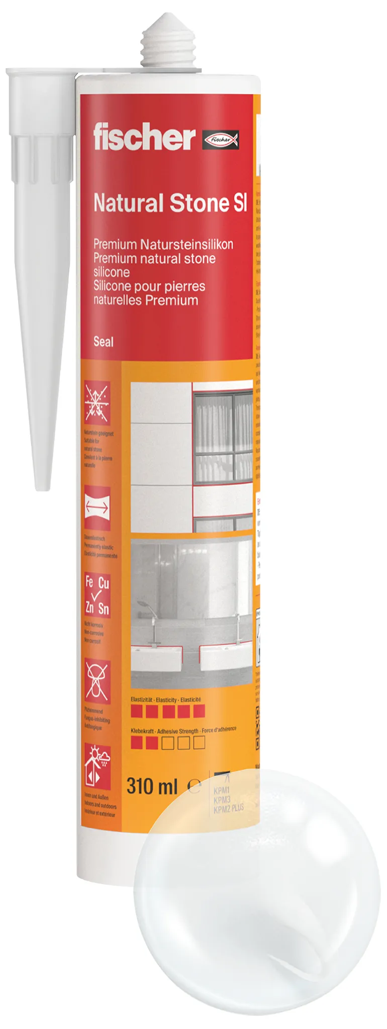 fischer Natursteinsilikon Natural Stone SI (DNS) transparent 310 ml