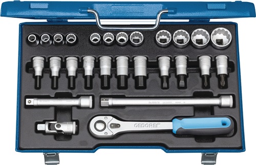 Steckschlüsselsatz D 19 IMU-10 27-tlg.1/2 Zoll SW 10-30mm Z.32 12KT GEDORE