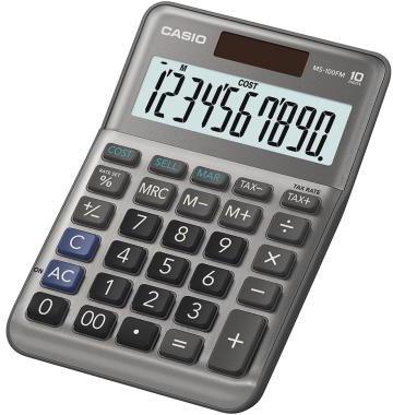 CASIO Tischrechner MS-100FM 10stellig Solar/Batterie gr