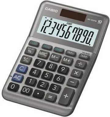 CASIO Tischrechner MS-100FM 10stellig Solar/Batterie gr
