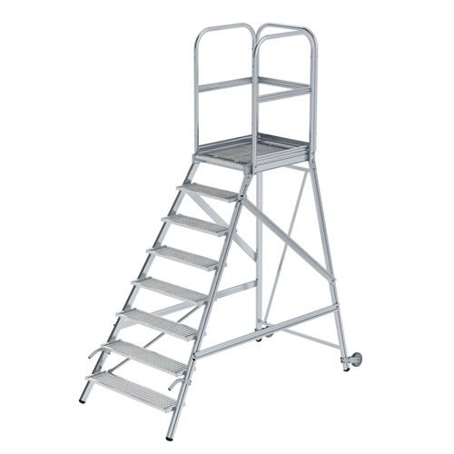 MUNK Podesttreppe mit Rollen und Griffen