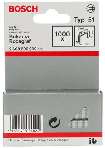 Bosch Flachdrahtklammer Typ 51 BxL 10x10mm Dicke 1mm 1000 St