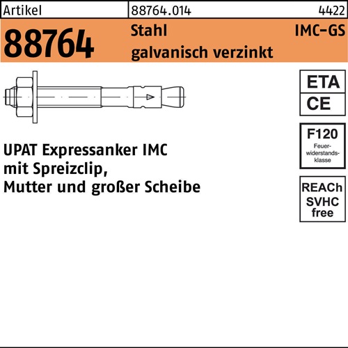 Expressanker R 88764 IMC 12/250/346 GS Stahl galv.verz. 10 Stück UPAT
