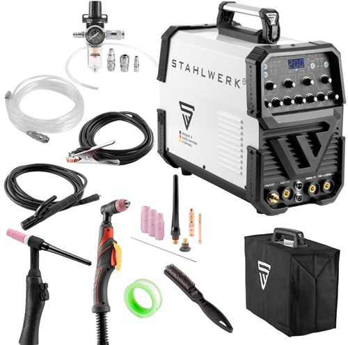 Inverterschweißgerät AC/DC WIG 200 Puls luftg.3m Einzelgerät m.Zub.STAHLWERK