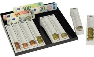 WEDO Geldzählkasse 160790037 Scheinfach/Münzrillen lichtgrau
