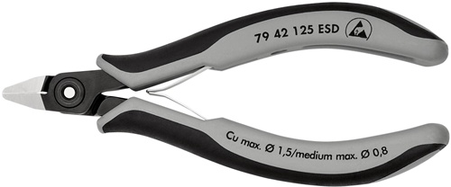 Präzisions-Elektronik-Seitenschneider L.125mm Form 4 Facette nein pol.