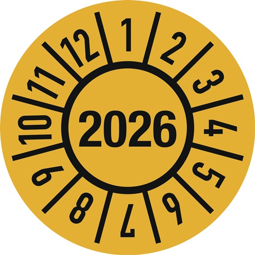 Einjahresprüfplakette D.15mm J.2026 m.Monaten Folie