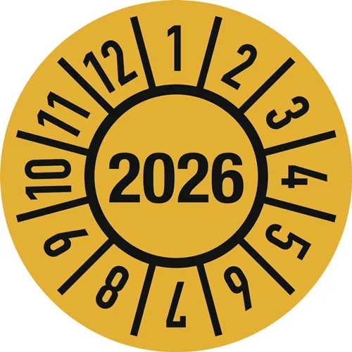 Einjahresprüfplakette D.30mm J.2026 m.Monaten Folie