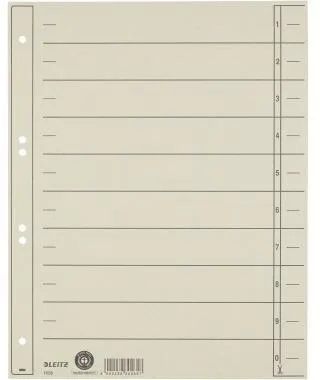 Leitz Trennblatt 16580085 A4 230g Karton grau 100 St./Pack.