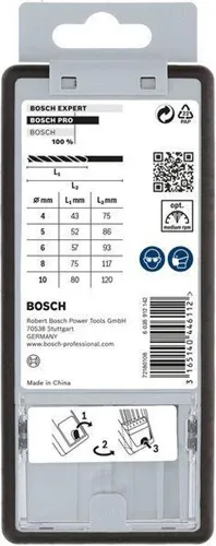 Bosch Holzspiralbohrer-Set PRO Wood Gr.A 5tlg. Arbeits-L.40-75mm D.4-10mm