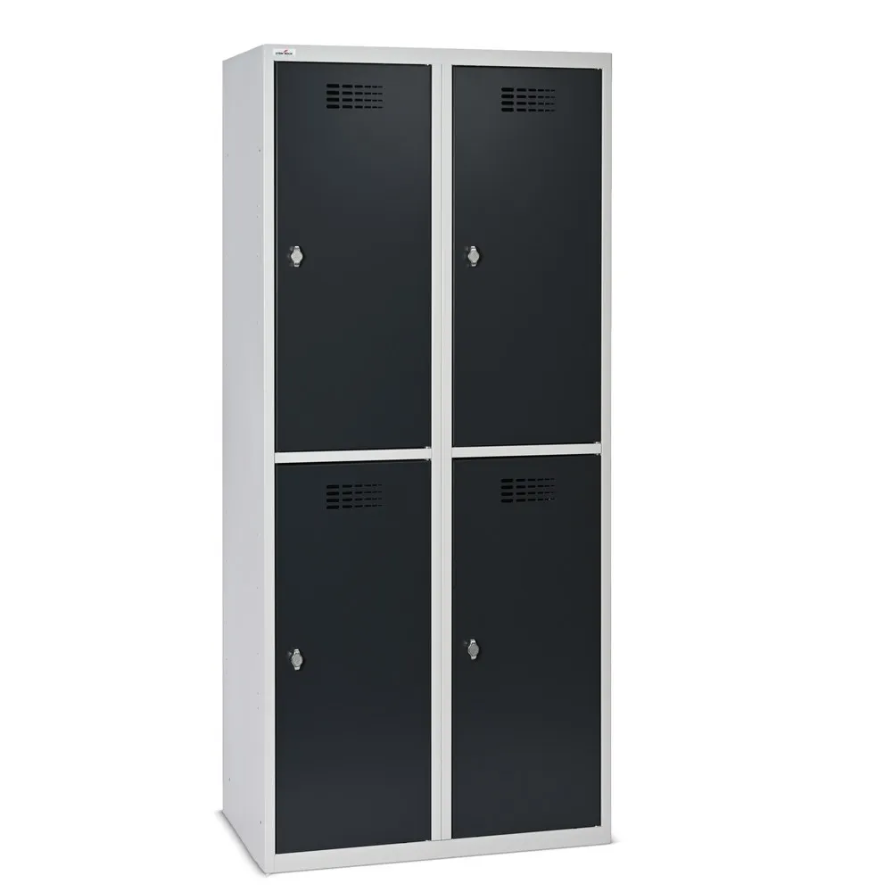 Steinbock® Kleiderspind, bodenstehend, 2-stöckig, 4 Fächer, Drehriegelverschluss