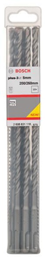 Bosch Hammerbohrer Arbeits-L.200mm D.8mm L.260mm SDS plus-3 10 St