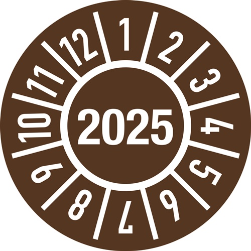 Einjahresprüfplakette D.30mm J.2025 m.Monaten Folie