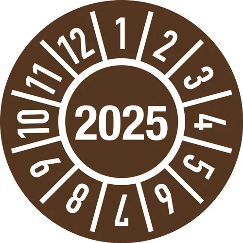 Einjahresprüfplakette D.30mm J.2025 m.Monaten Folie