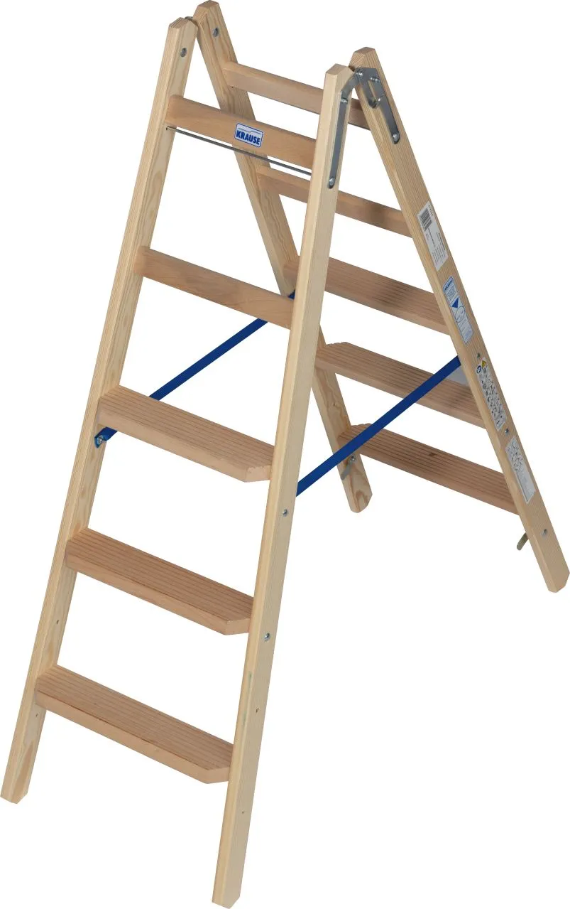 Krause STABILO Stufen/Sprossen-DoppelLeiter Holz 2x5