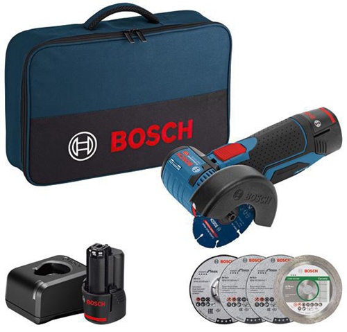 Bosch Akku-Winkelschleifer GWS12V-76 Sp12V Kap.2Ah Drehz.19500 1/min m.2x Akkus/Ladeg.