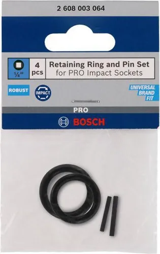 Bosch Steckschlüsseleinsatz-Haltering 4tlg. 1/4Zoll SW17-32mm m.Stift f.PRO Impact