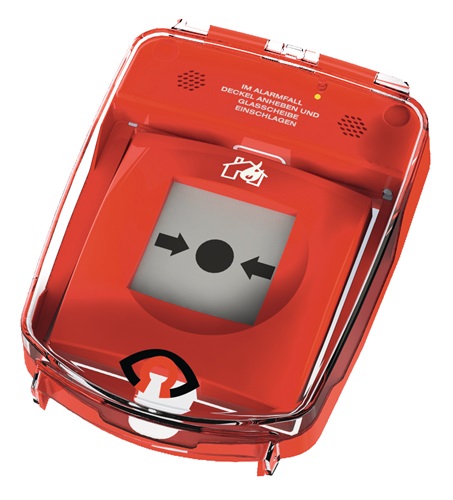 Schutzhaube e-Cover zur Sicherung von Druckknopfmeldern Kunststoff rot GFS