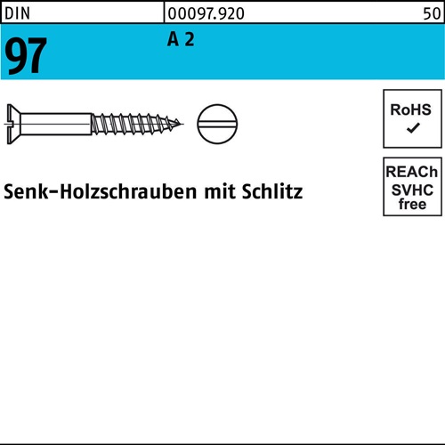 Holzschraube DIN 97 SEKO Schlitz 4x 16 A 2 200 Stück