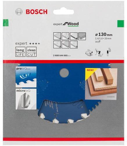 Bosch Kreissägeblatt Expert for Wood D.130mm Bohrung 20mm 16Zähne WZ