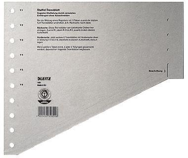 Leitz Trennblatt 16510085 A4 200g Karton grau 100 St./Pack.