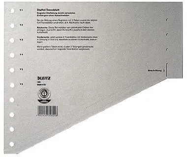 Leitz Trennblatt 16510085 A4 200g Karton grau 100 St./Pack.