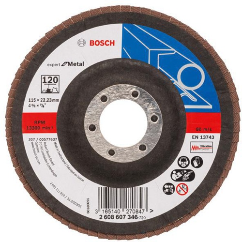 Bosch Fächerschleifscheibe X551 Expert for Metal Scheiben-D.115mm Körnung120 gewinkelt