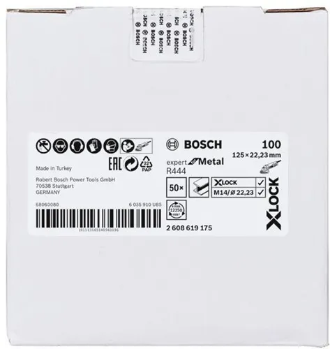 Bosch Fiberschleifscheibe X-LOCK R444 Expert for Metal D.125mm Körnung 100